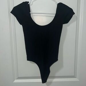 Black American Eagle square neck Ribbed Bodysuit